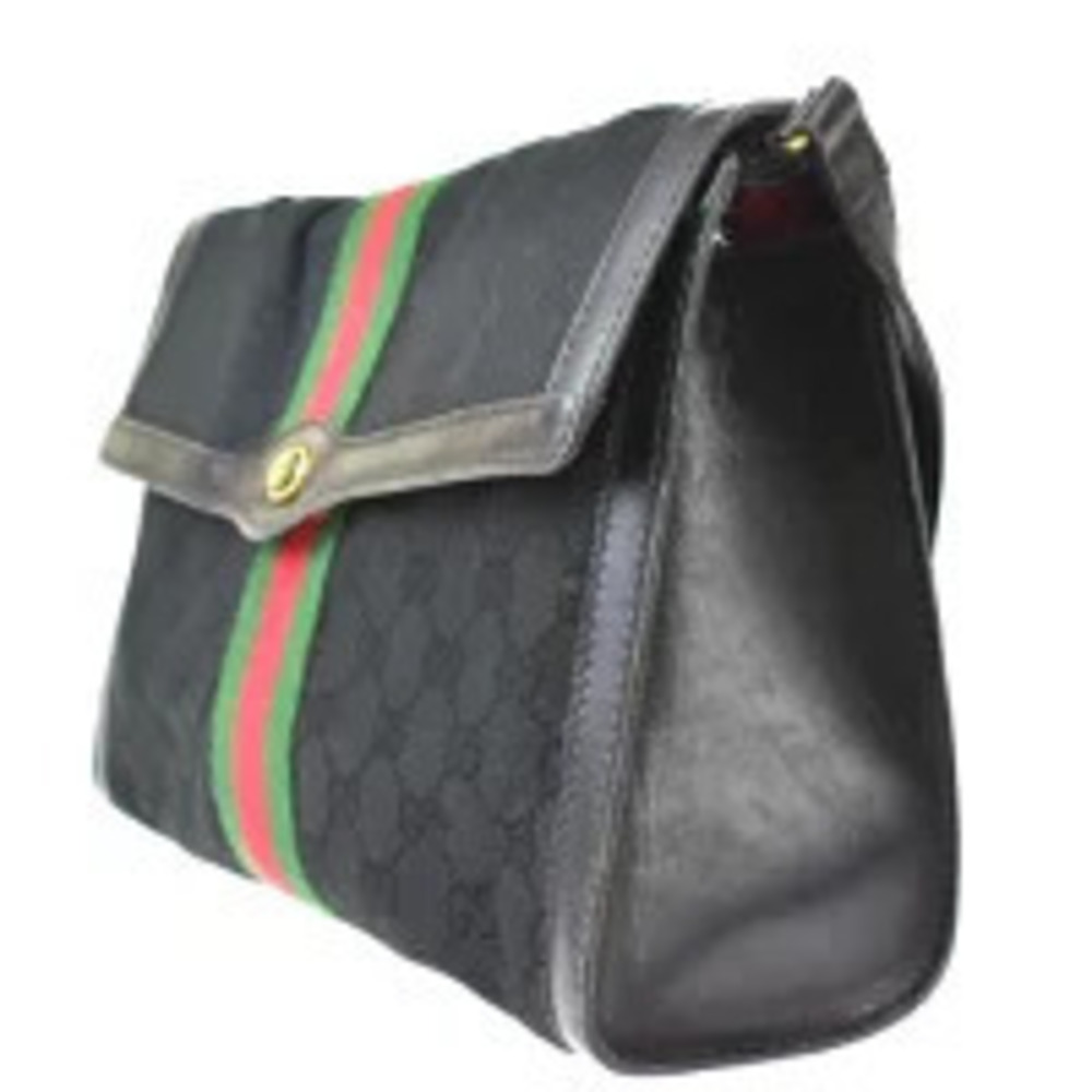 Gucci GG Sherry Leather Shoulder Red Bag Green Black Clutch Canvas Green Black